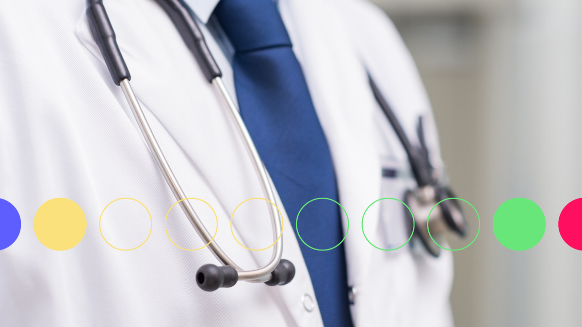 An image of a doctor with a stethoscope round their neck