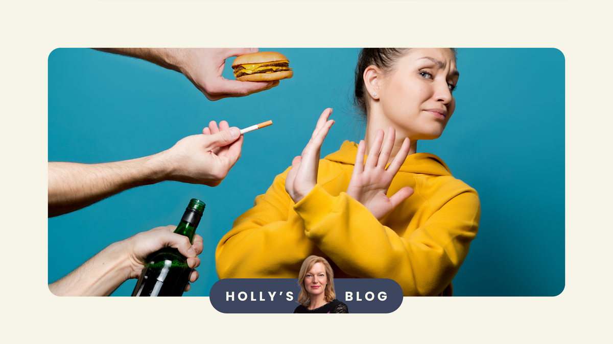 woman avoiding costly habits such as fast food, smoking and alcohol, in order to prioritise good money habits