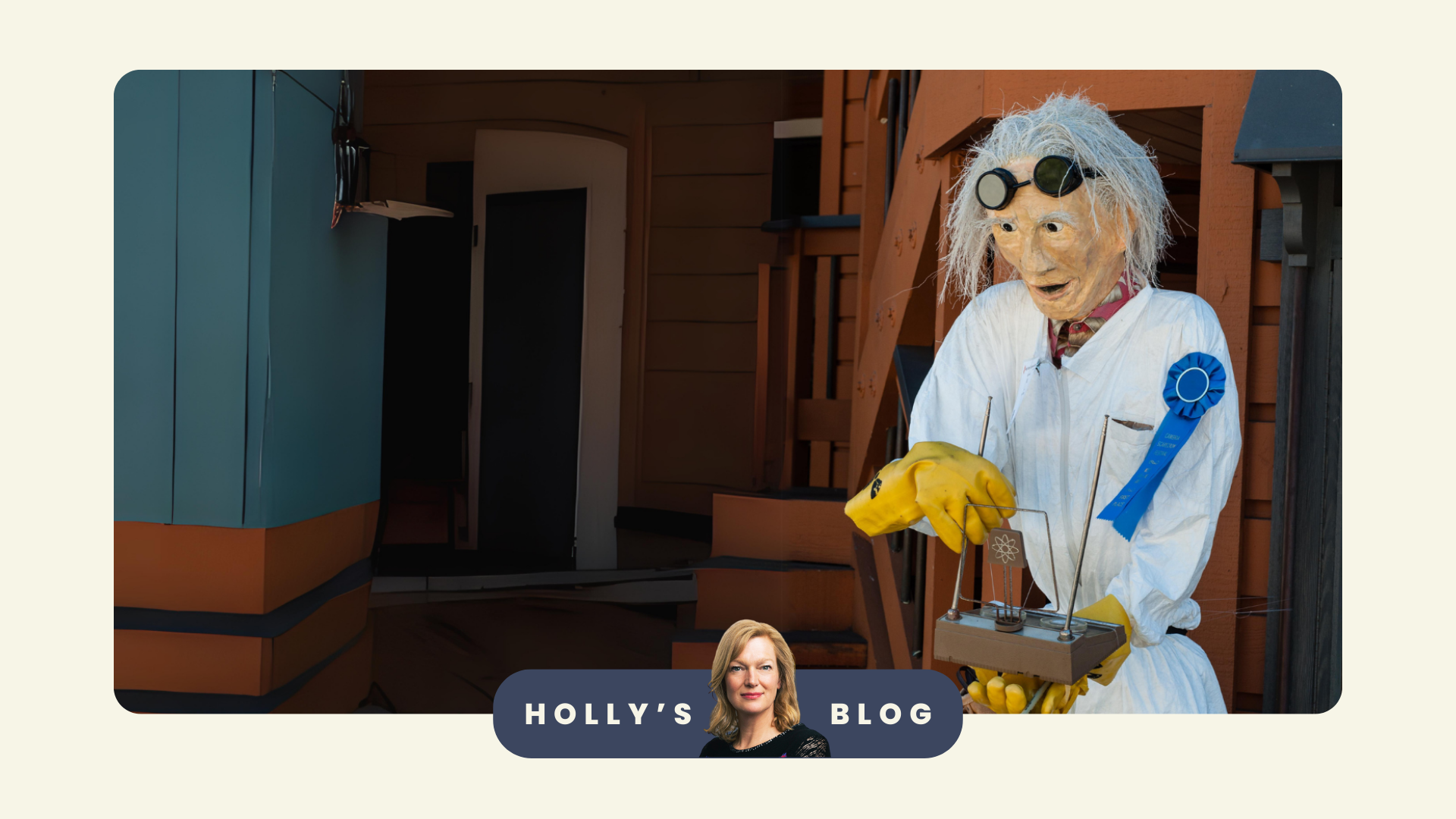 An image of a doll version of scientist Doc Brown from Back To The Future