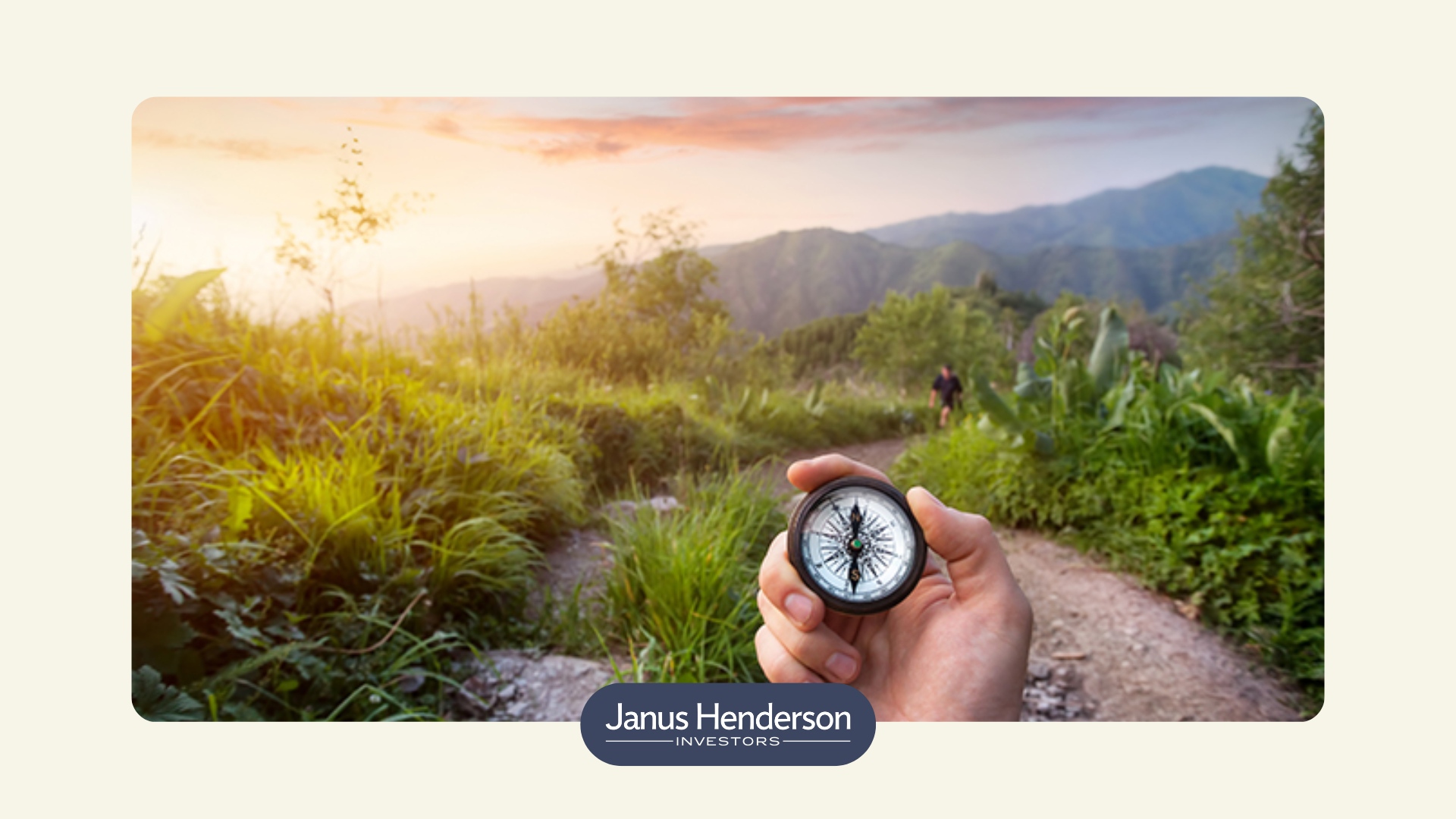 man with a compass pointing East indicating the Far East as an investment opportunity