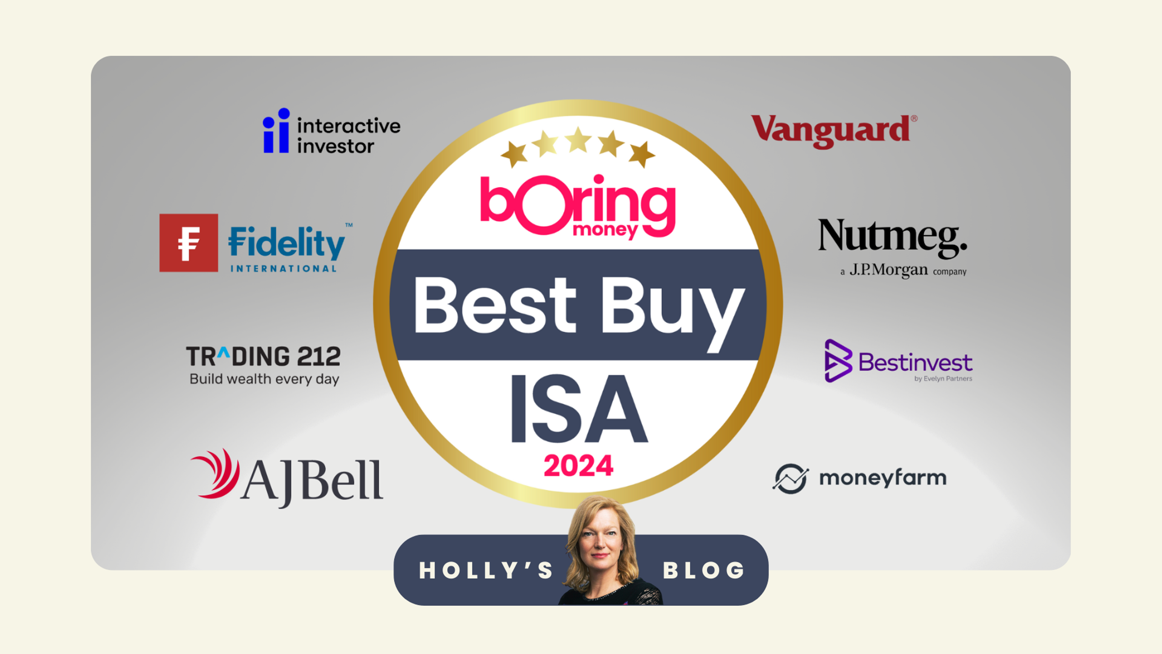 Boring Money's Best Buy ISA award surrounded by logos of the winning providers