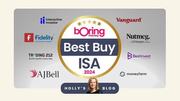 Boring Money's Best Buy ISA award surrounded by logos of the winning providers