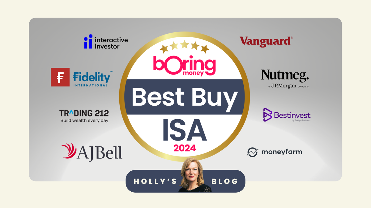 Boring Money's Best Buy ISA award surrounded by logos of the winning providers