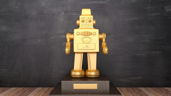 Golden robot trophy