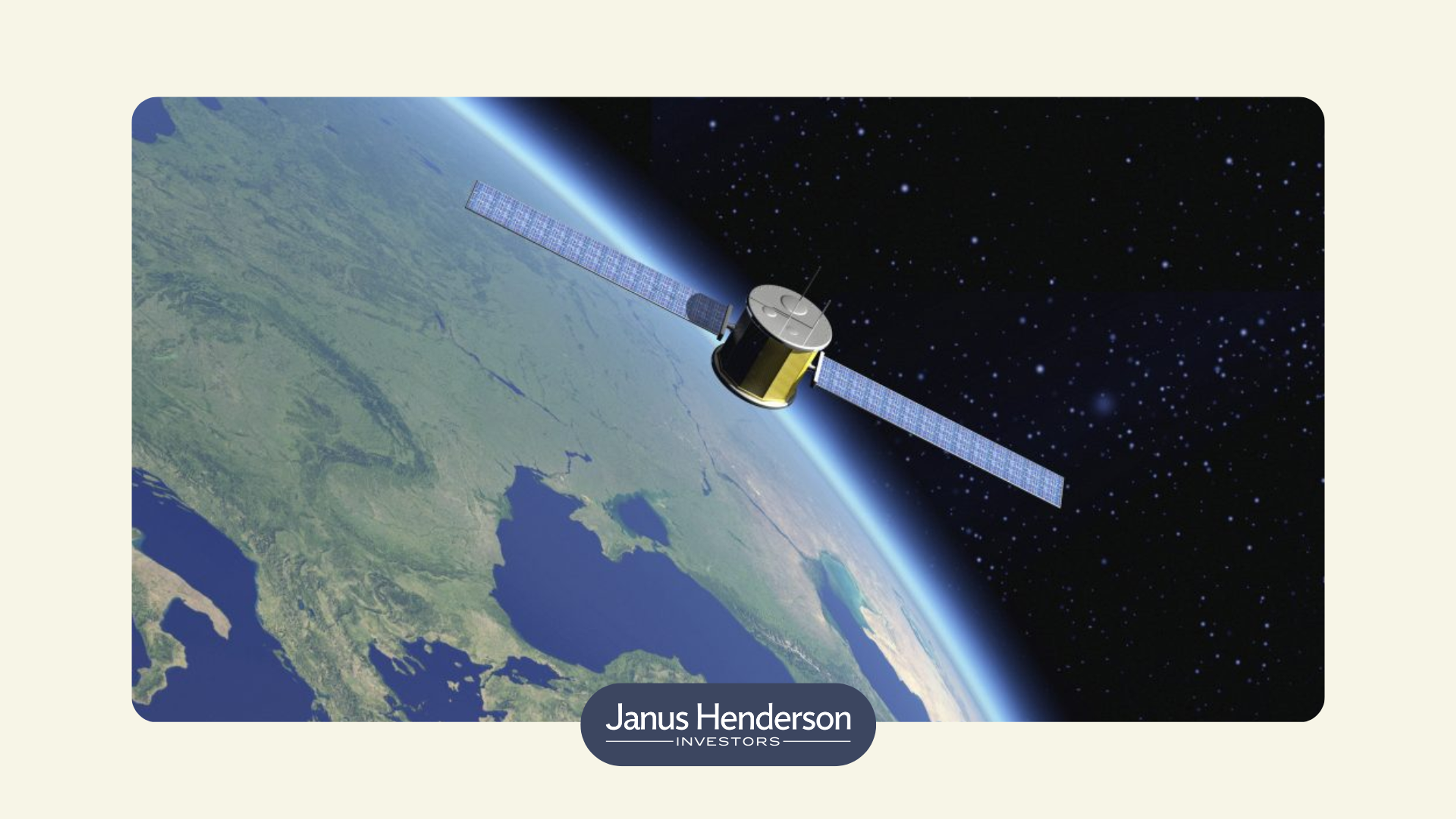 The Earth and a satellite seen from space