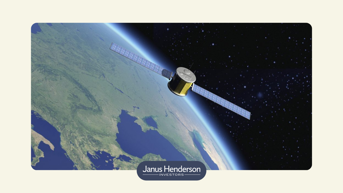 The Earth and a satellite seen from space