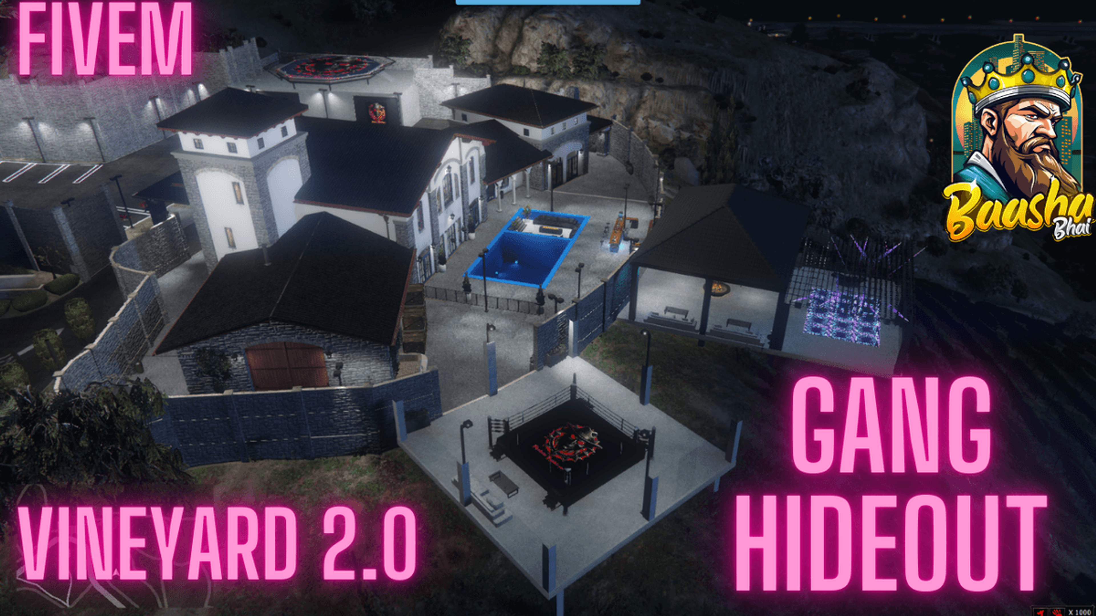 Vineyard Hideout 2.0 / Fivem Gang Villa / Fivem Mansion With Secret Room