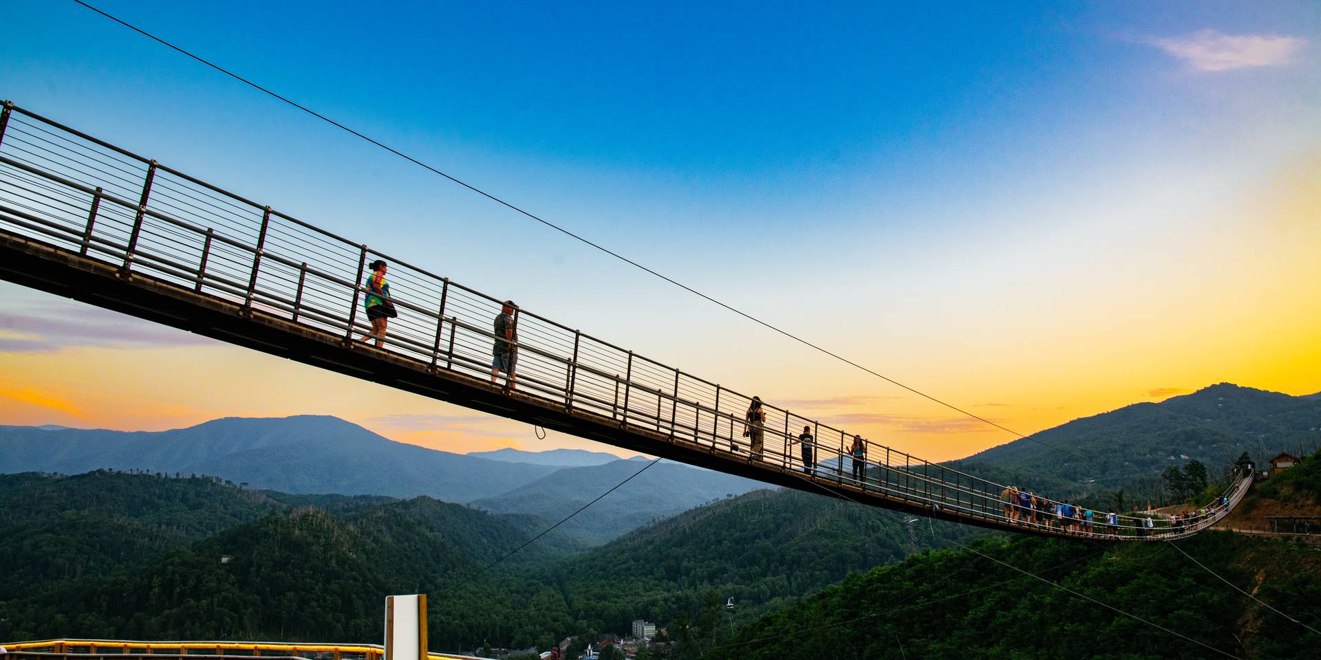 The SkyBridge at sunset.