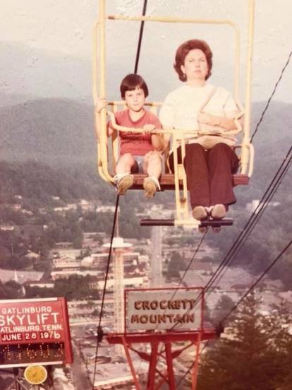 A hostorical photo of the old single seat SkyLift formerly called the Smoky Sky Lift.