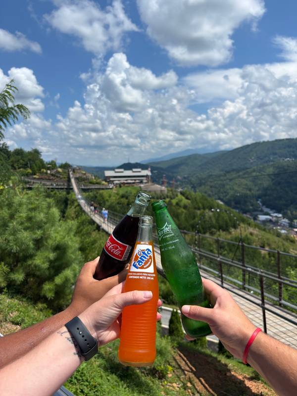 A variety of glass bottled sodas from Smoky Mountain Sips