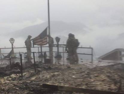 Recovering American Flag after 2016 Wildfires