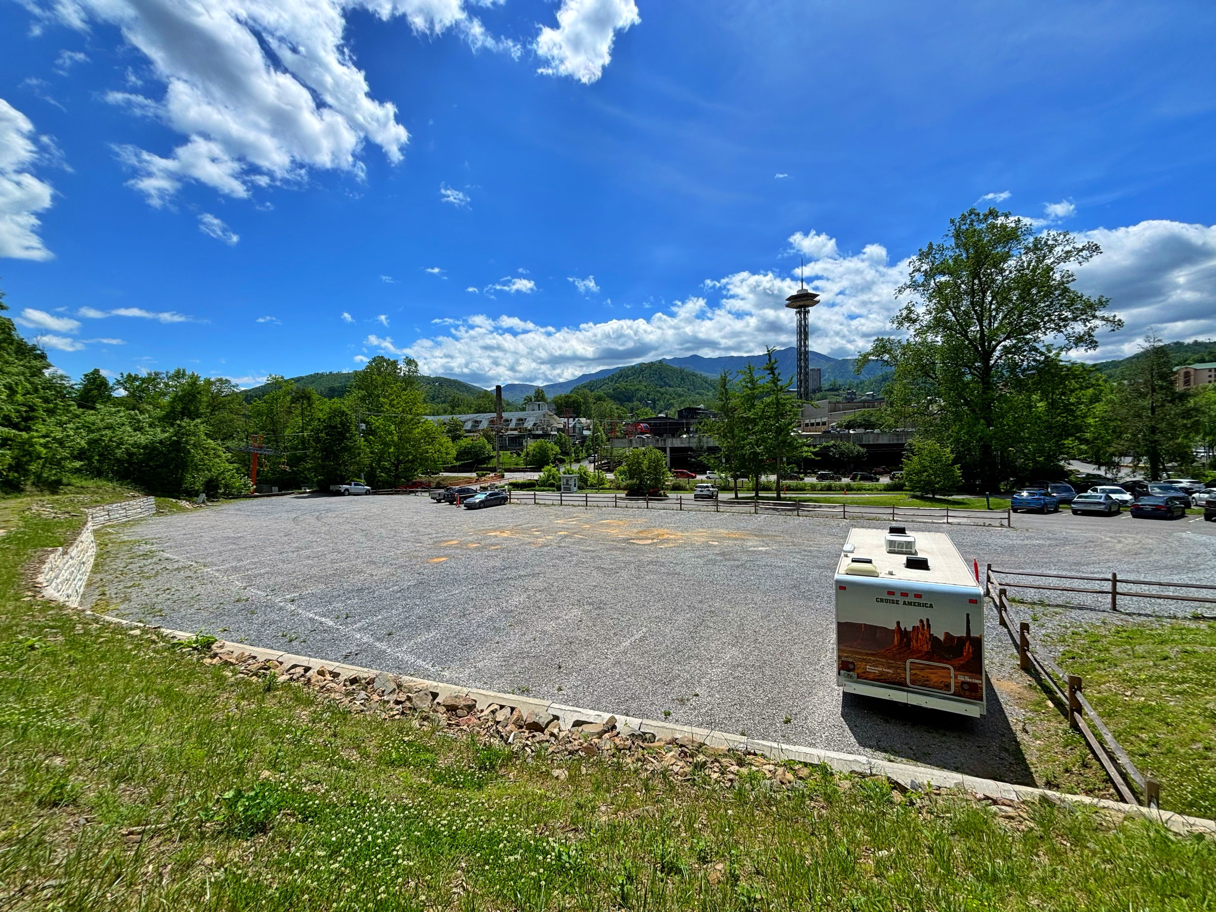 SkyPark parking lot.