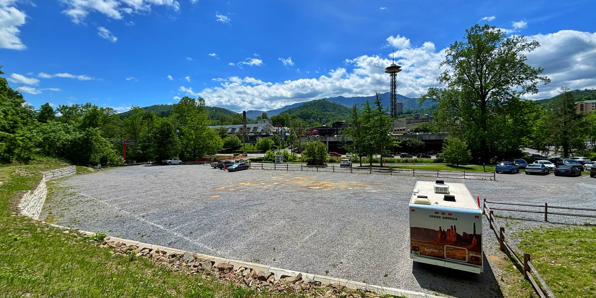 SkyPark parking lot.