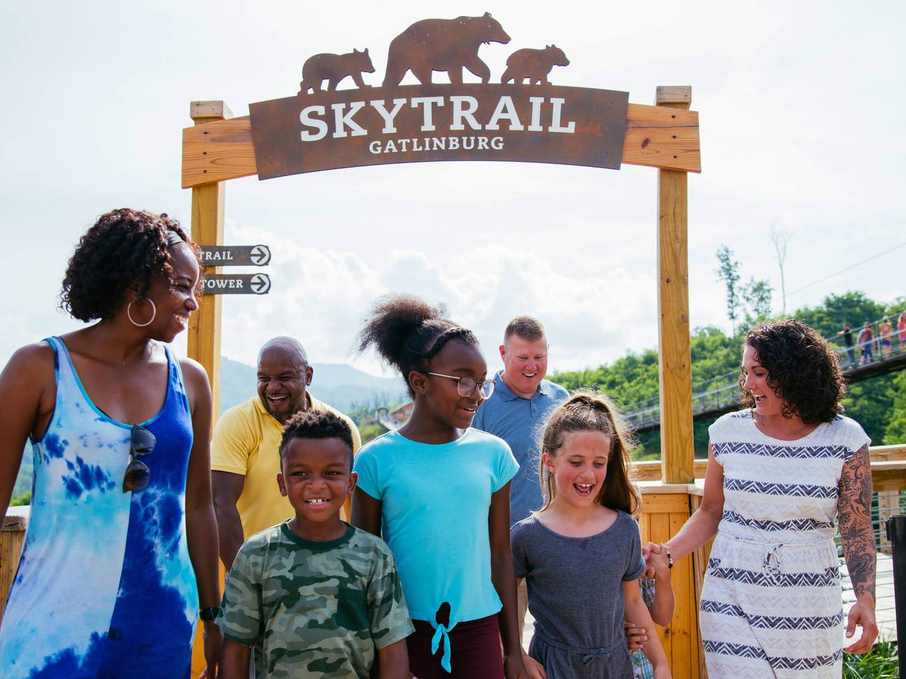 Family and friends enjoying the SkyTrail.