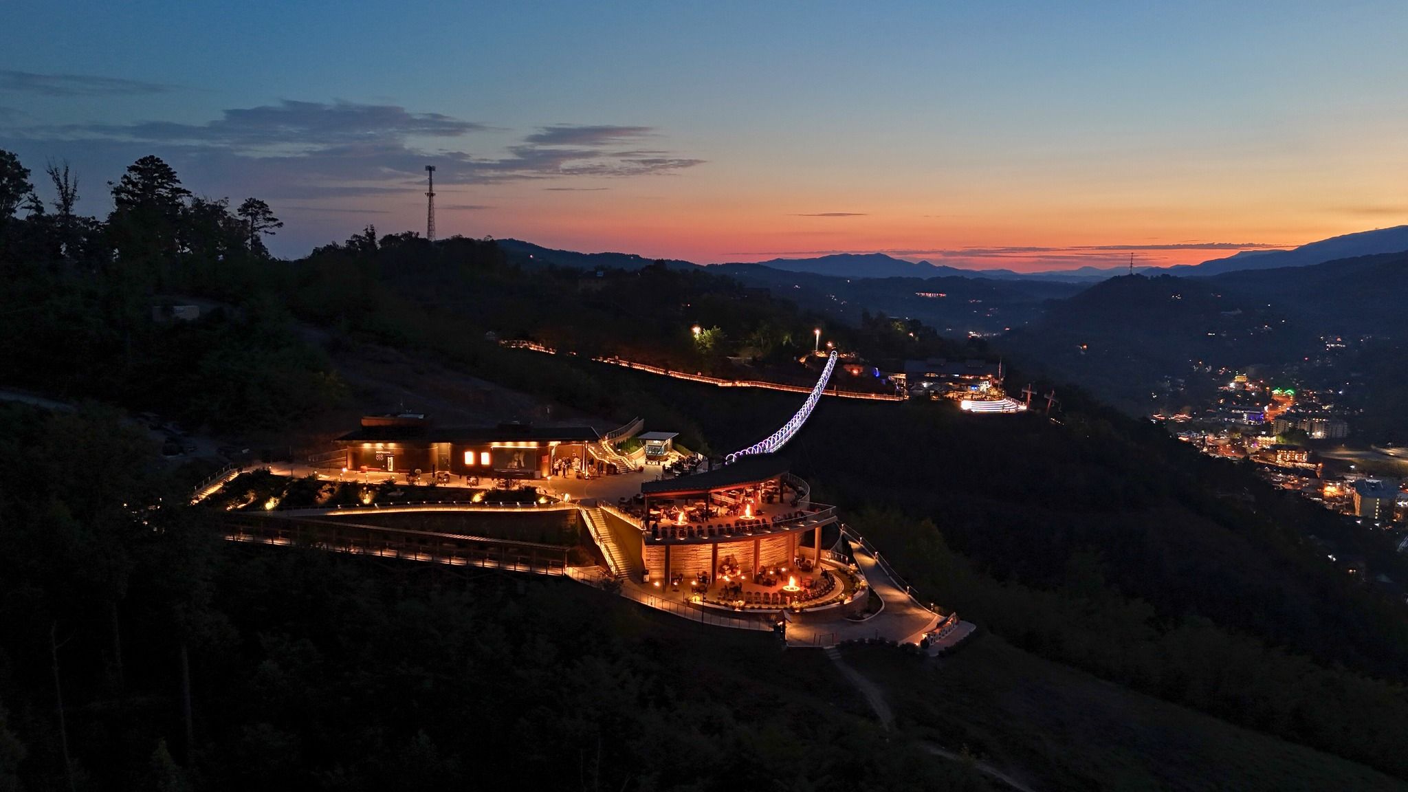 A drone shot from above the SkyPark.