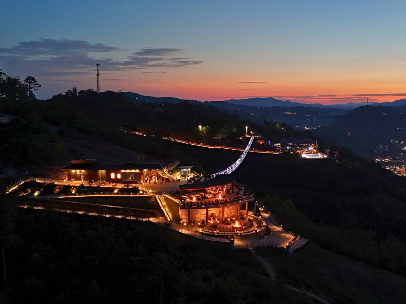 A drone shot from above the SkyPark.