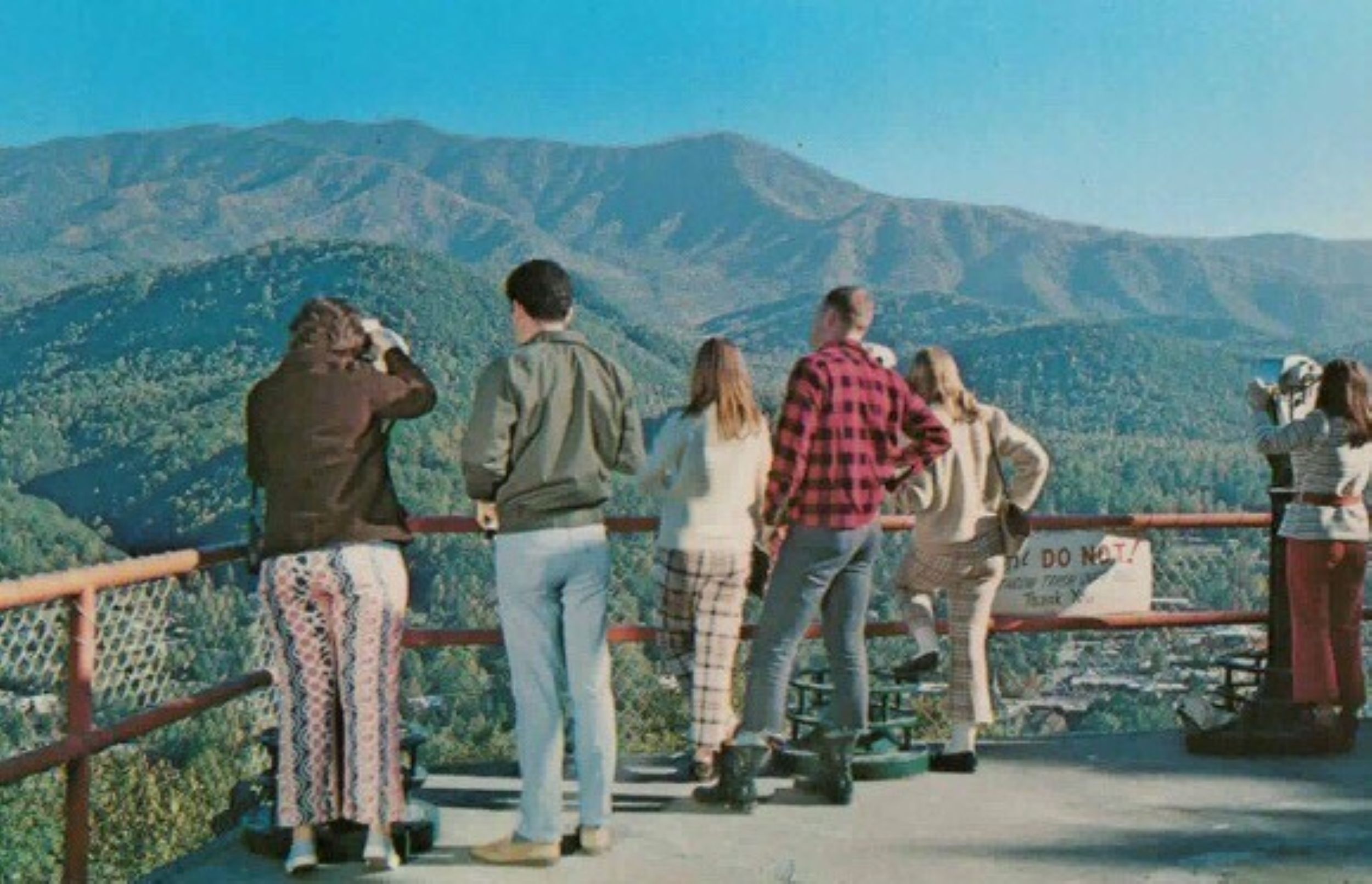 A historical photo from the top of the SkyPark in the 70s.