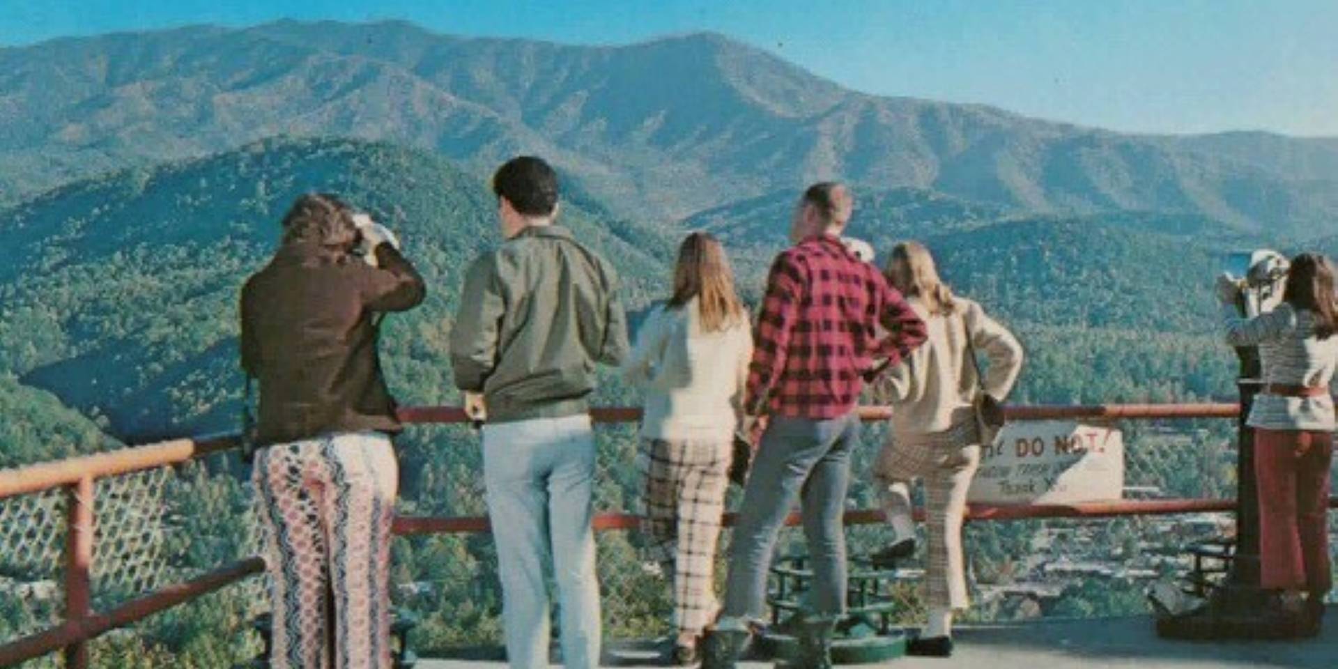 A historical photo from the top of the SkyPark in the 70s.