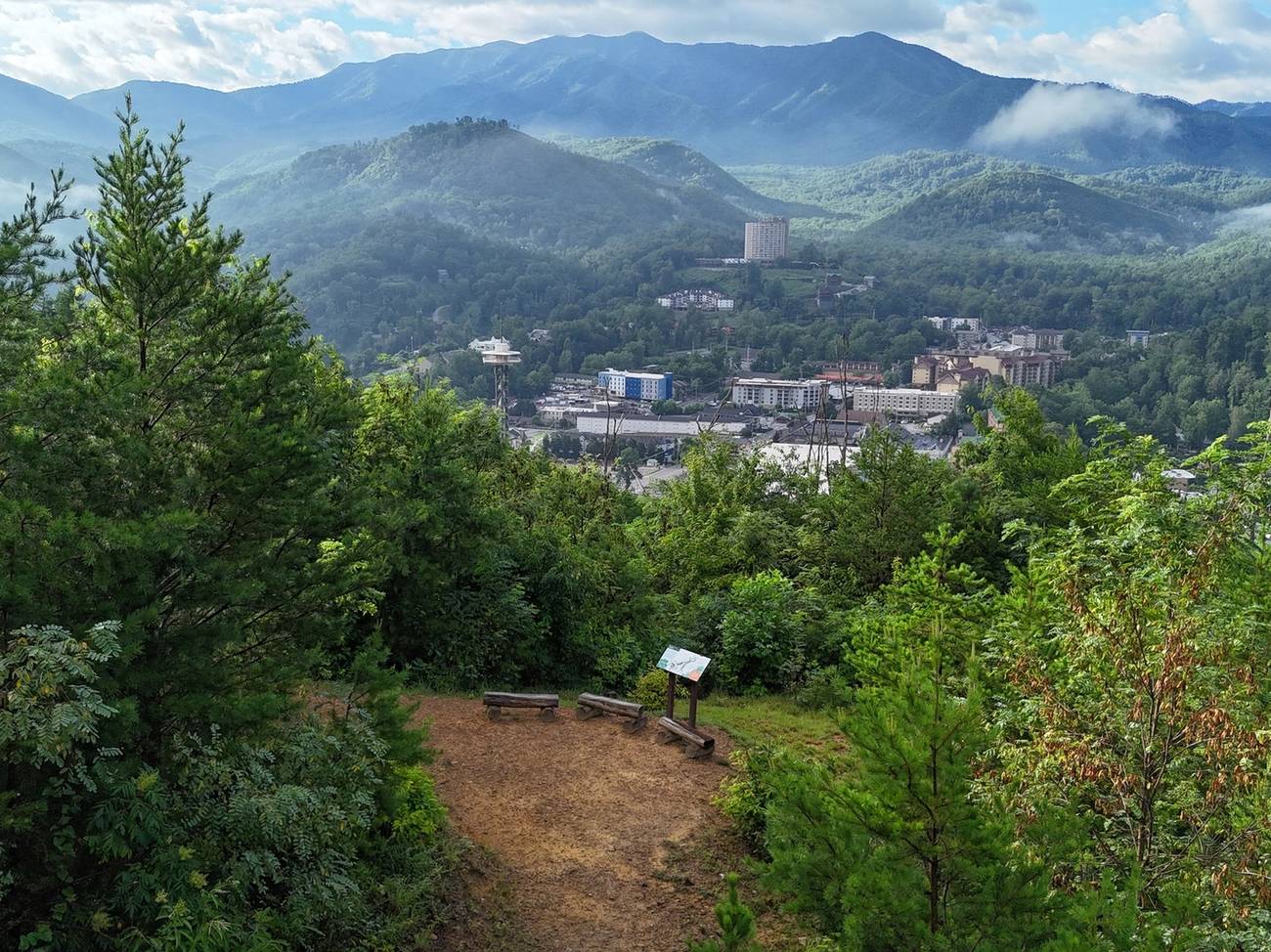 A view of Mount LeConte from the SkyPark hiking trails.
