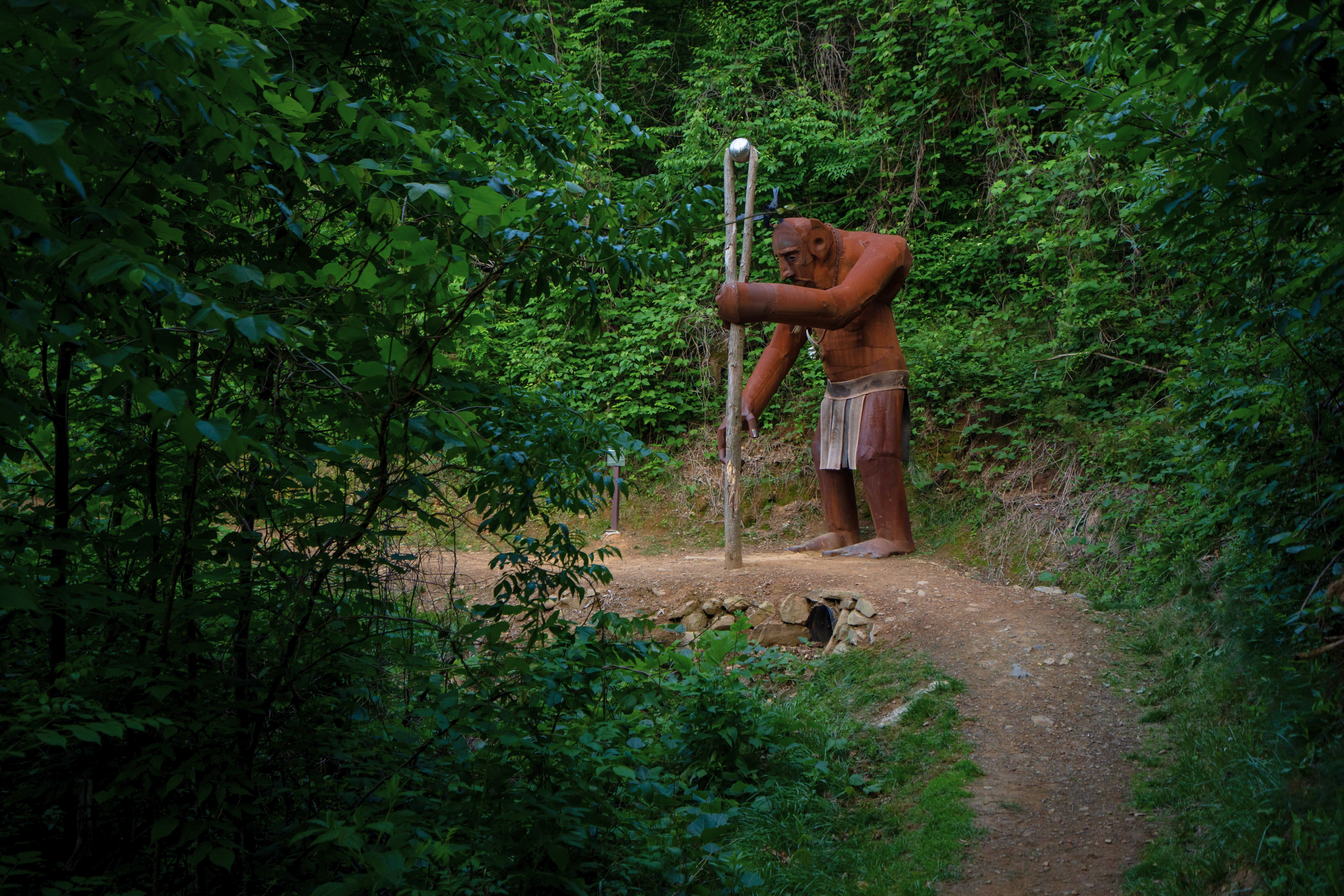 mountain man on the hiking trails at gatlinburg skypark