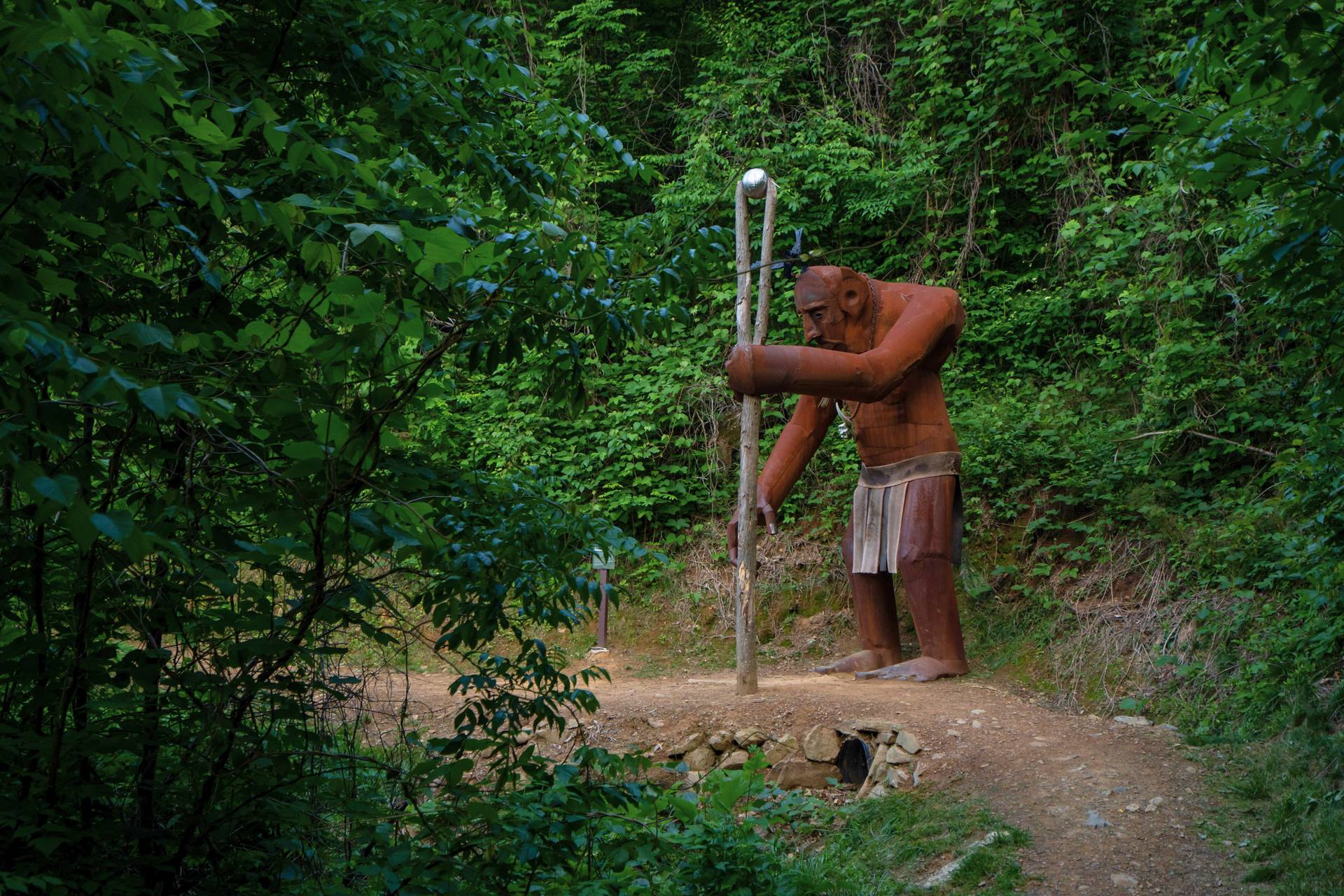 mountain man on the hiking trails at gatlinburg skypark