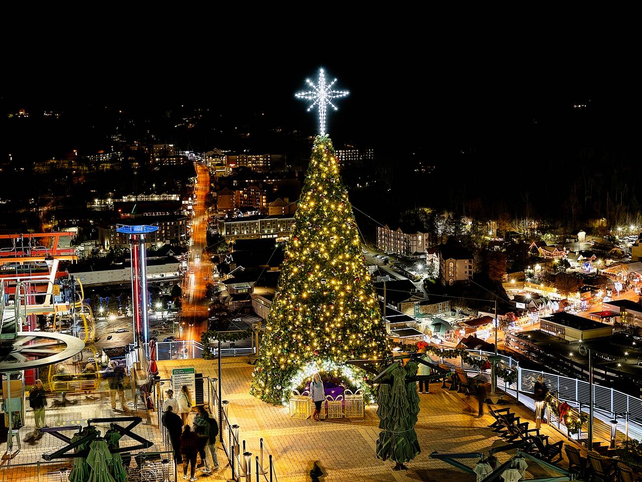 Christmas Tree on the SkyDeck at the SkyPark