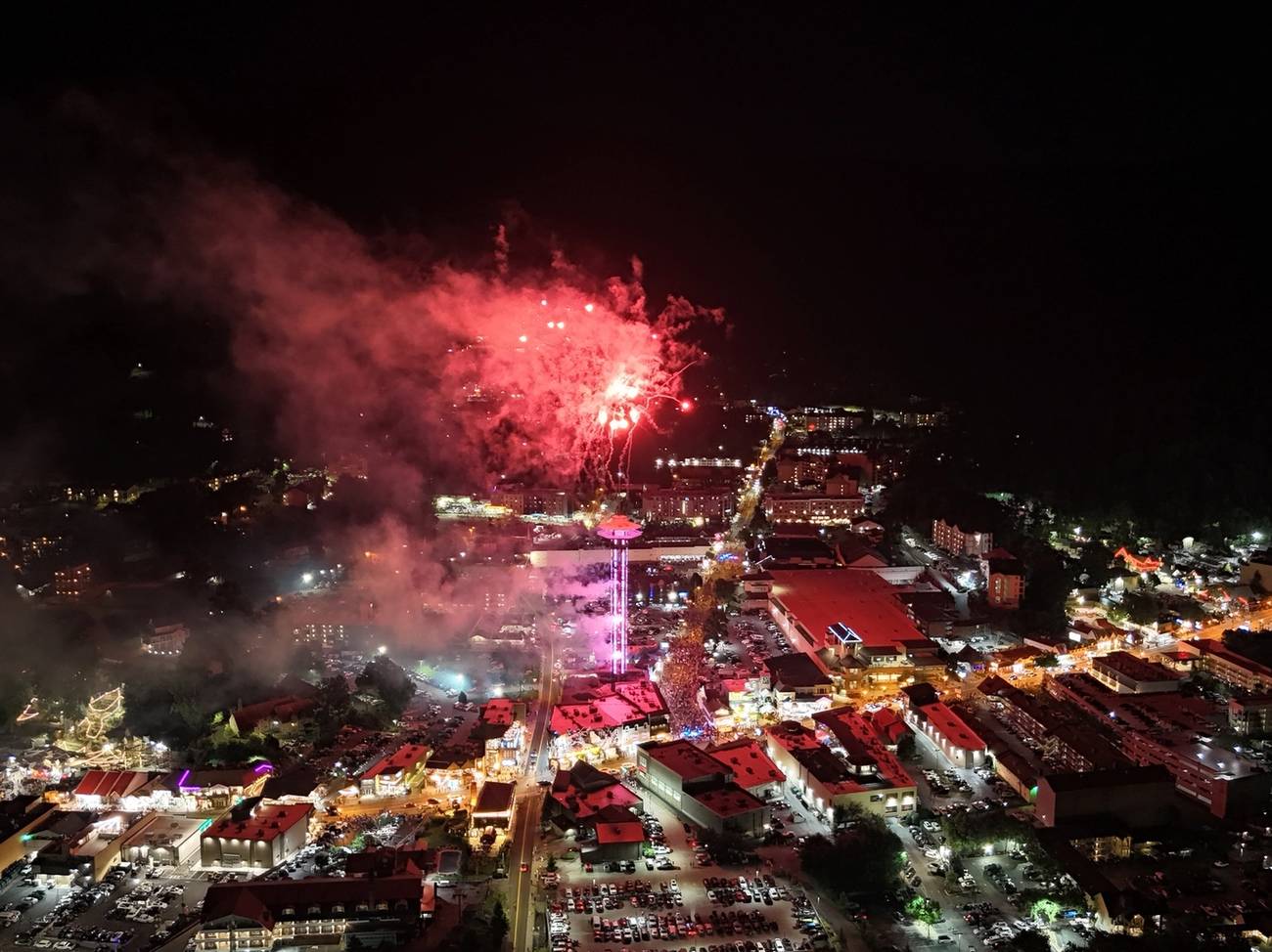 Fireworks on New Years Eve from the SkyBridge.