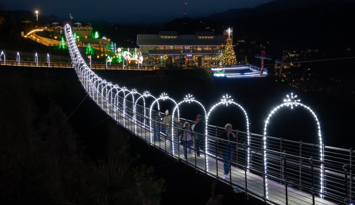 Lights Over Gatlinburg | Holiday Lights on SkyBridge | Gatlinburg Skypark