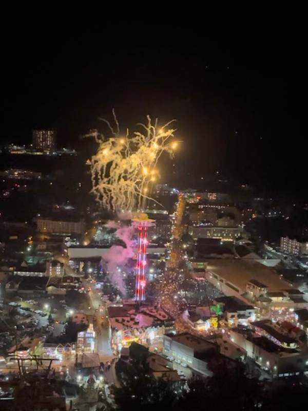 Fireworks on New Years Eve from the SkyBridge.