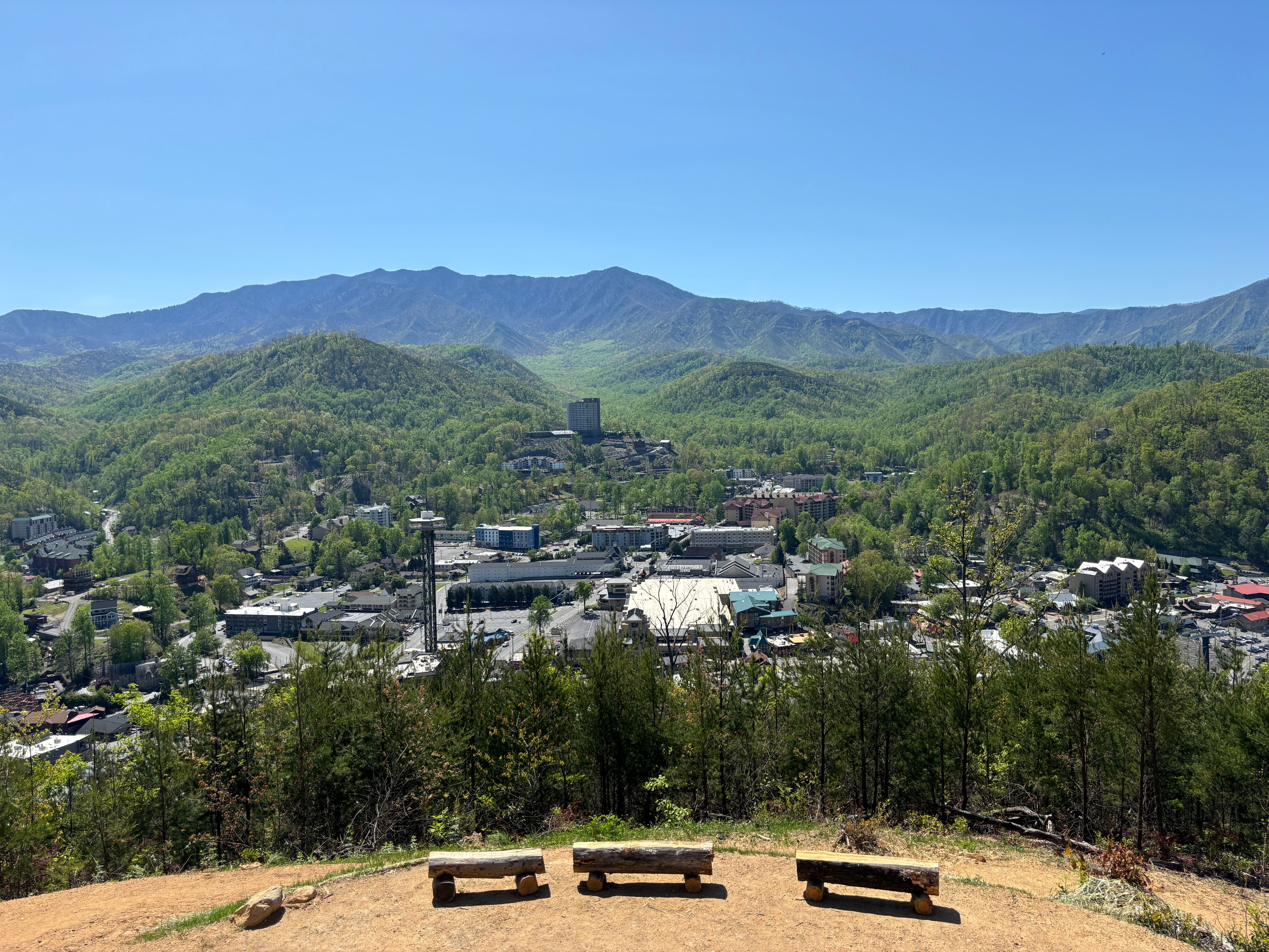 Hiking Trails with View of Downtown Gatlinburg
