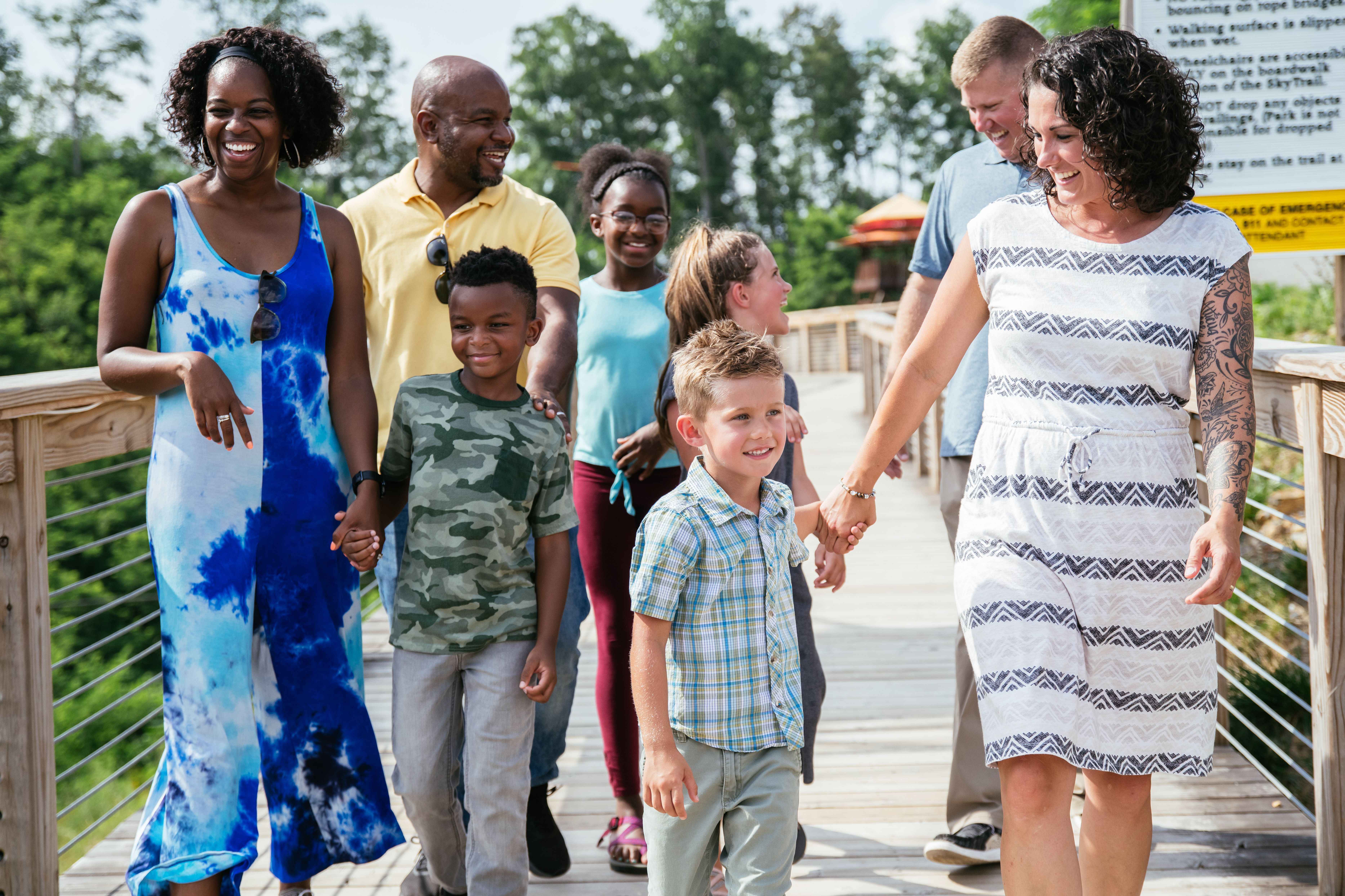 A family enjoying a day at the SkyPark