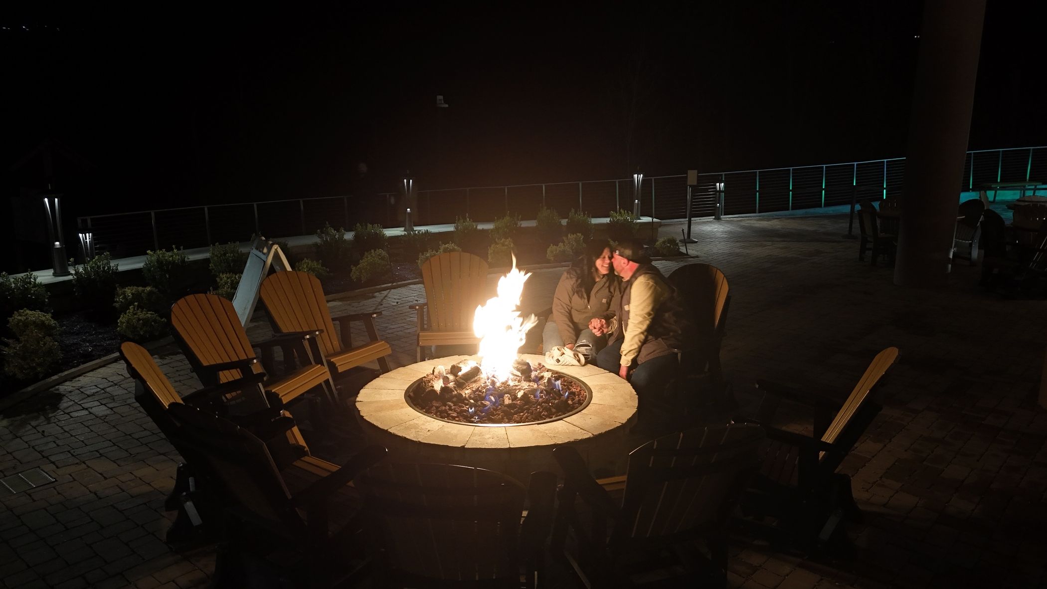 couple at firepit at gatlinburg skypark