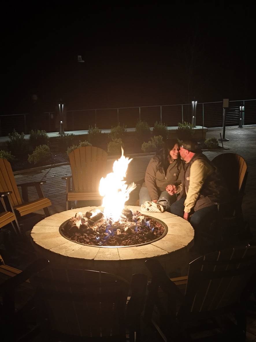couple at firepit at gatlinburg skypark