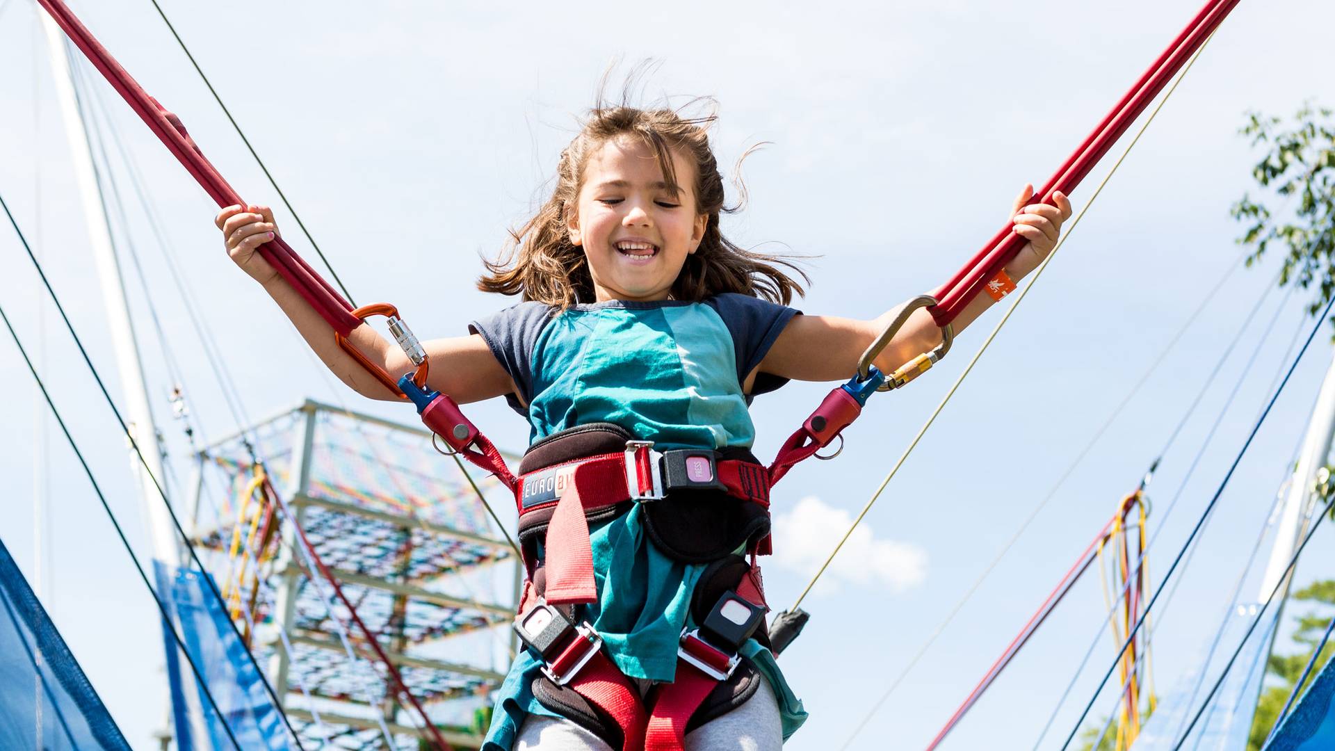 Child on Bungee Trampoline
