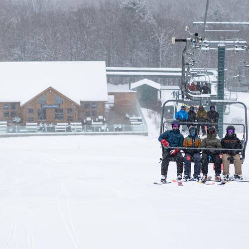 North Peak Express quad with four passengers