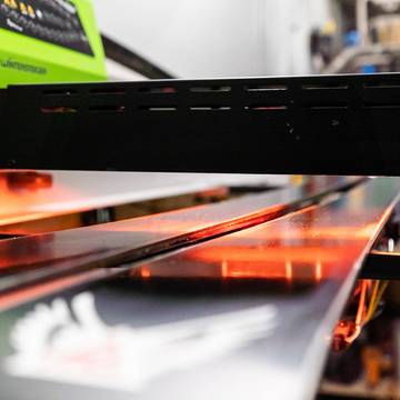 skis on tuning equipment