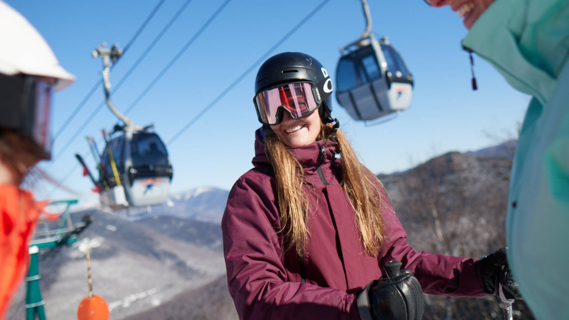 group of people gathered at Loon Peak summit