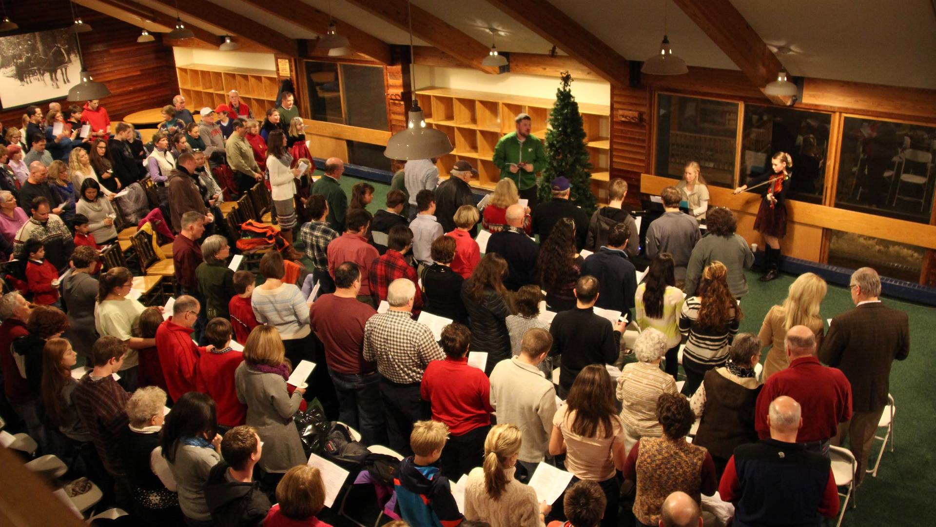 People attending the Candlelight Service