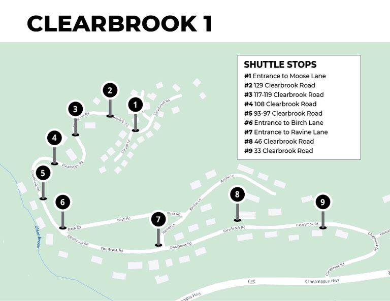 Clearbrook 1 Shuttle Route Map