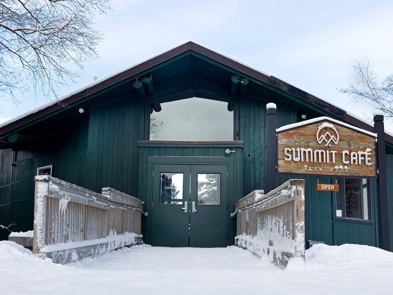Summit Cafe Entrance In Winter