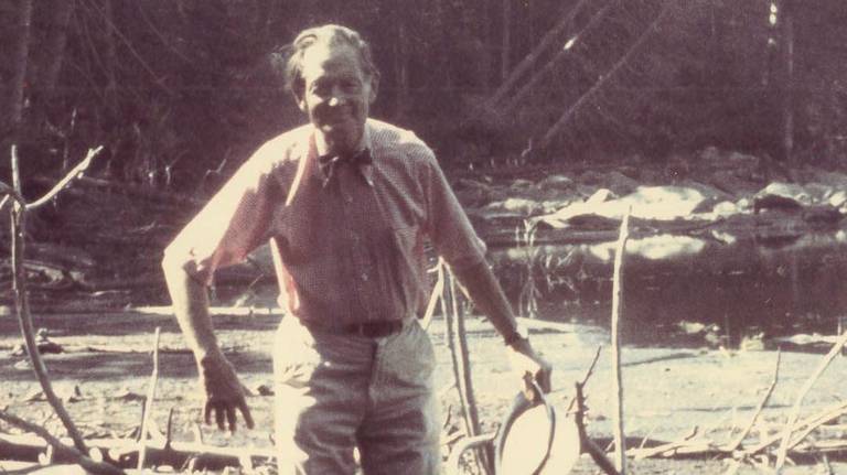 Sherman Adams with Snowmaking equipment in 1970