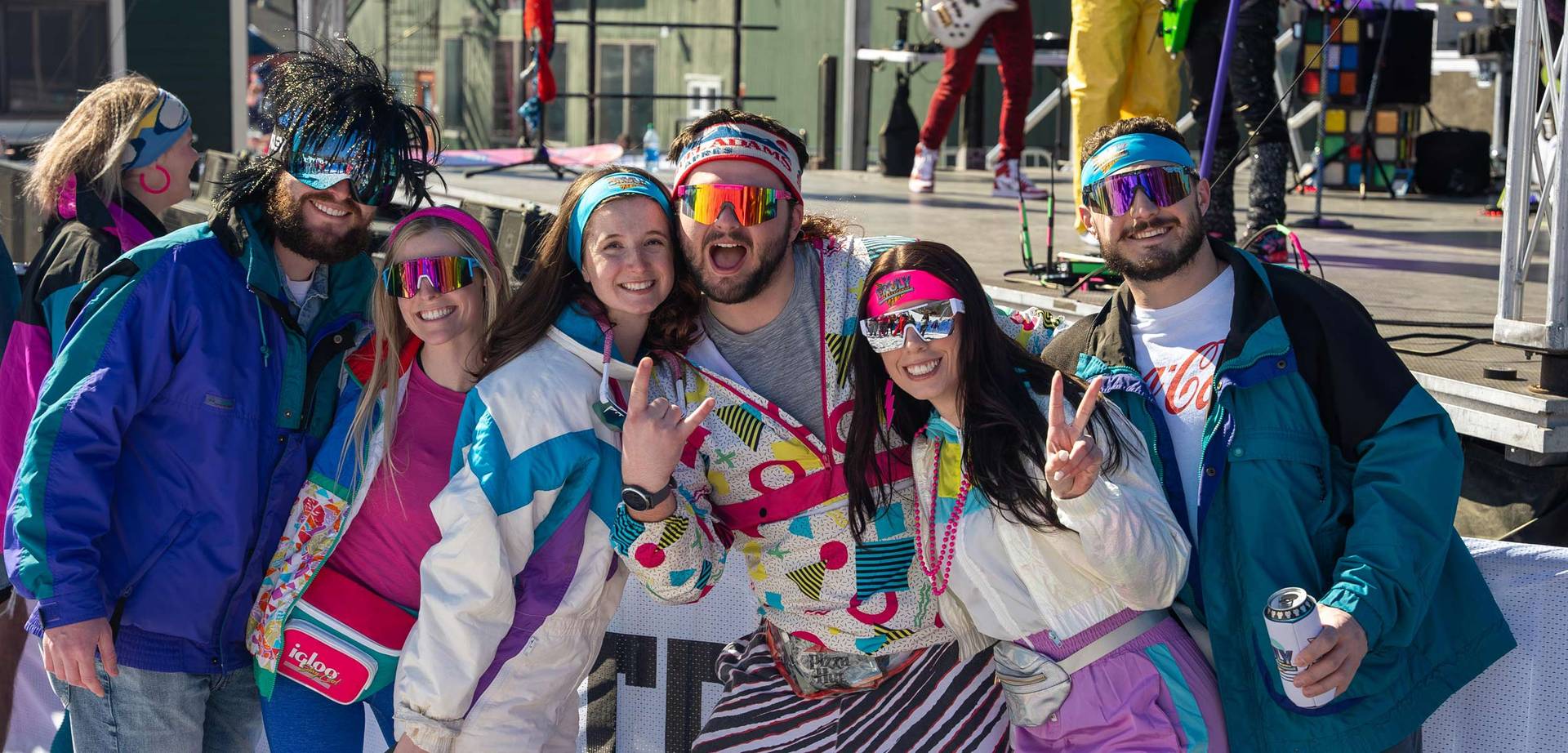 '80s Day party goers