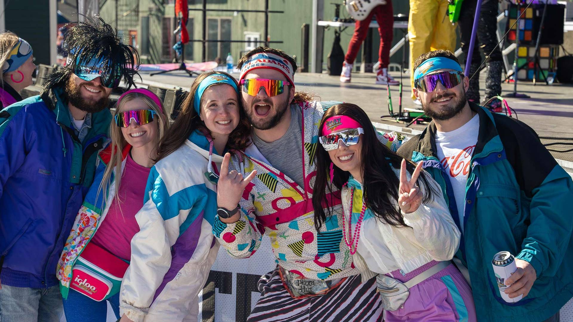 '80s Day party goers