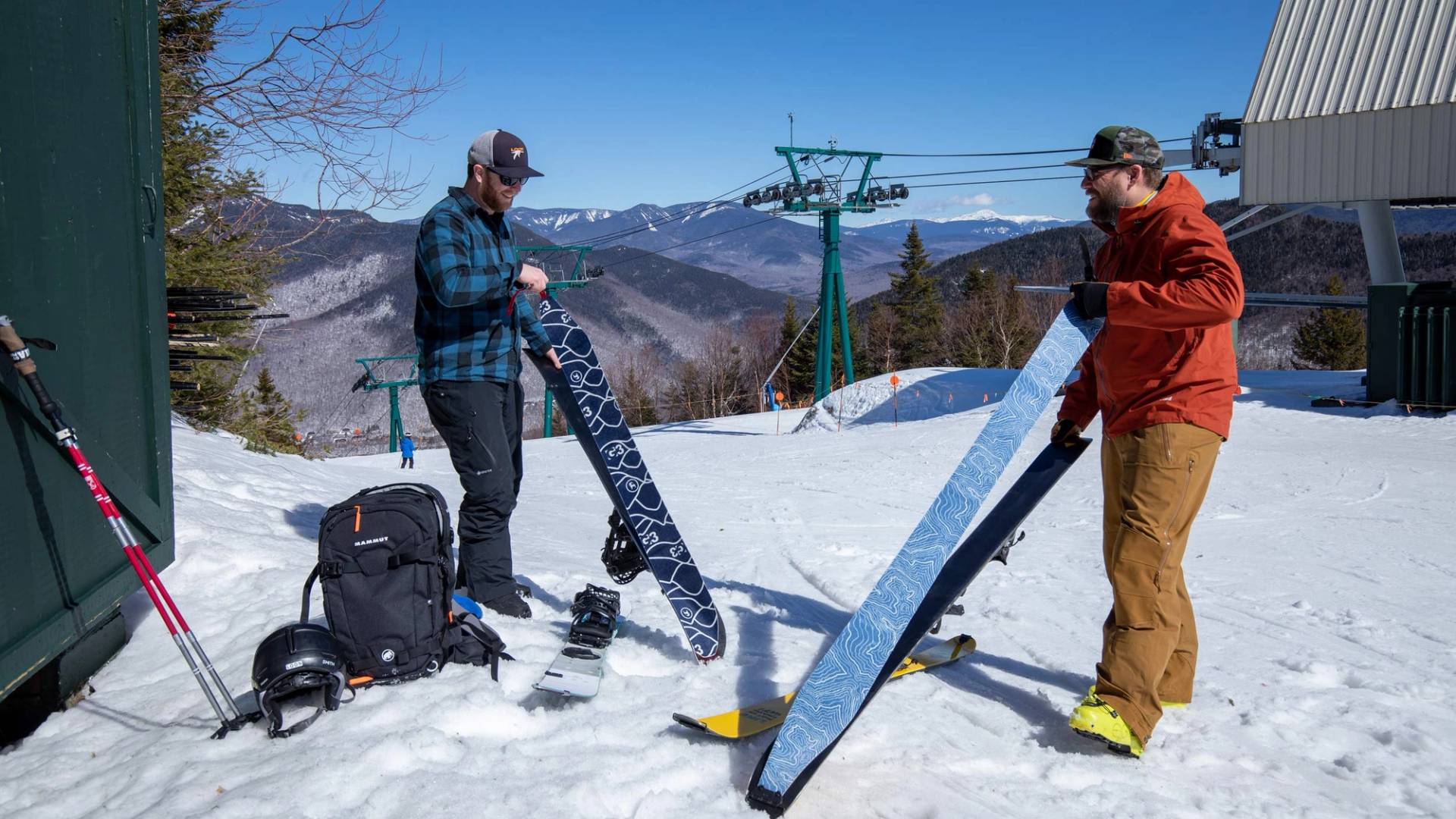 Uphill Skiers Removing Skins