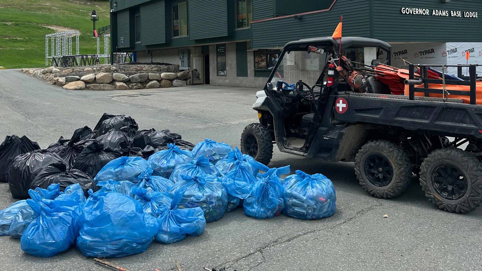 hike for garbage trash pile