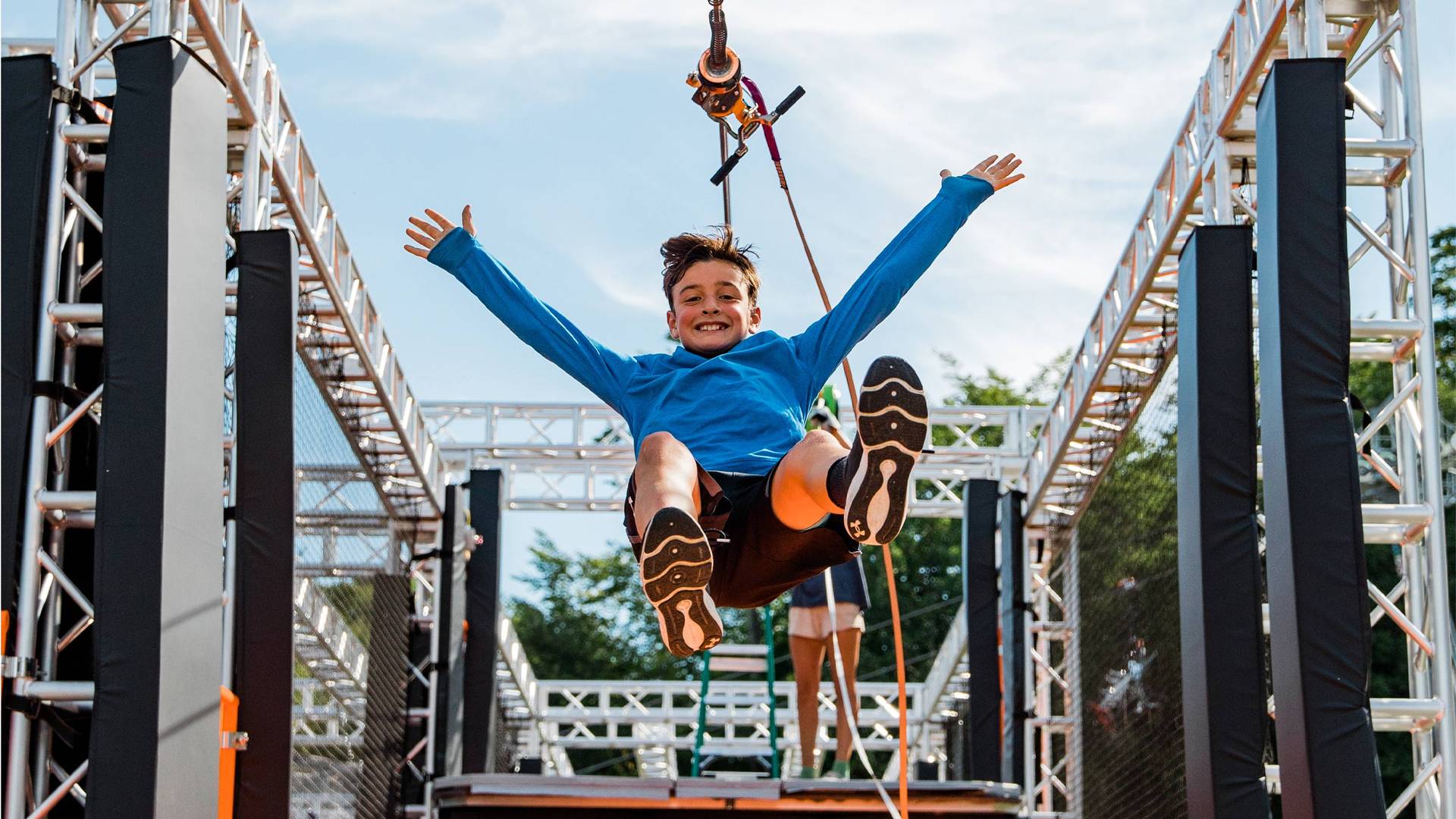Kid on Ninja Wild Zipline