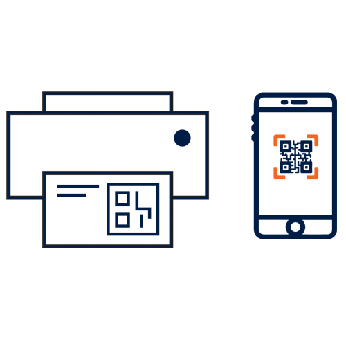Icons depicting the purchase step