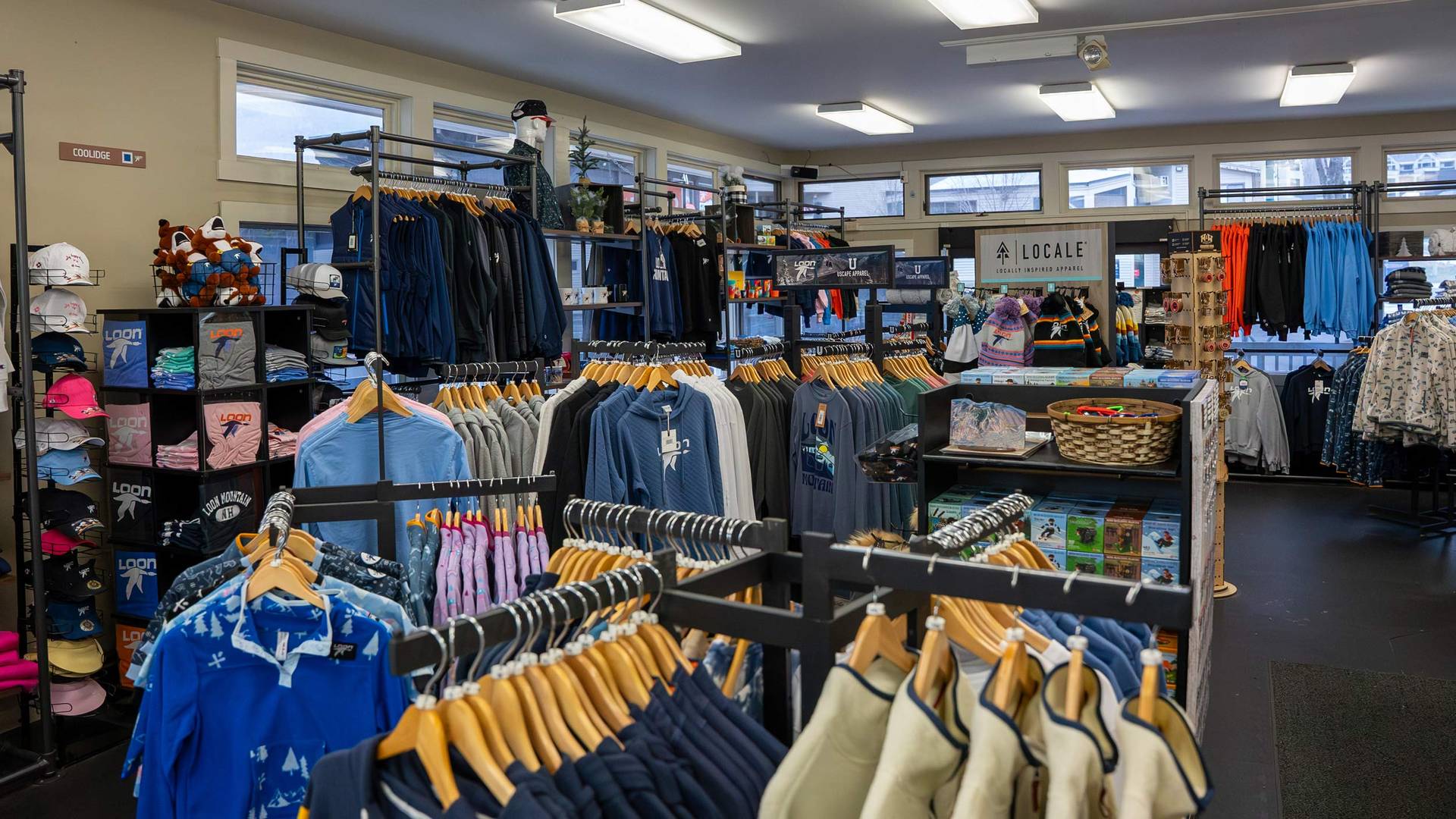 interior of the bird with goods on display
