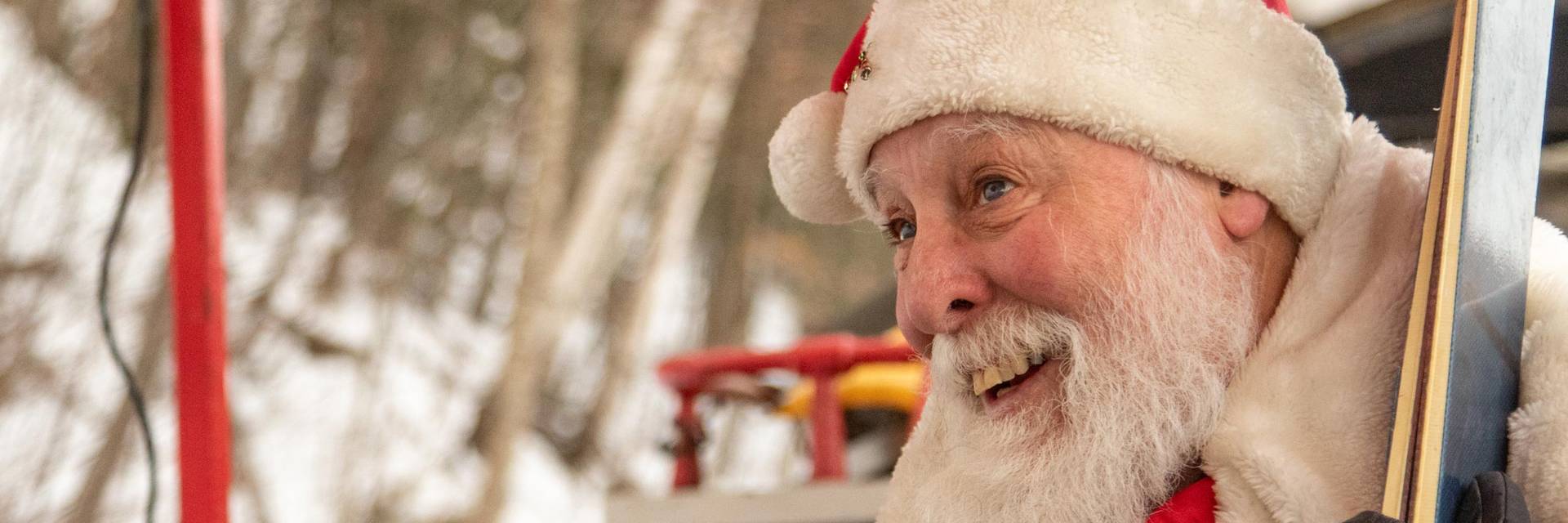 Santa aboard the Santa's Steam Train Express