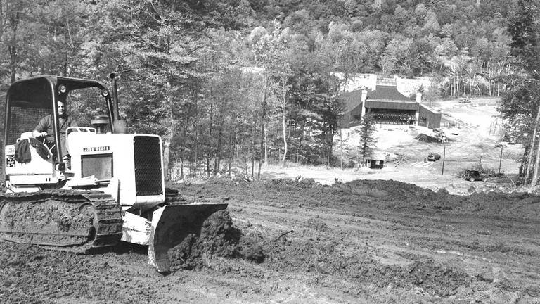 Trail construction at Loon Mountain